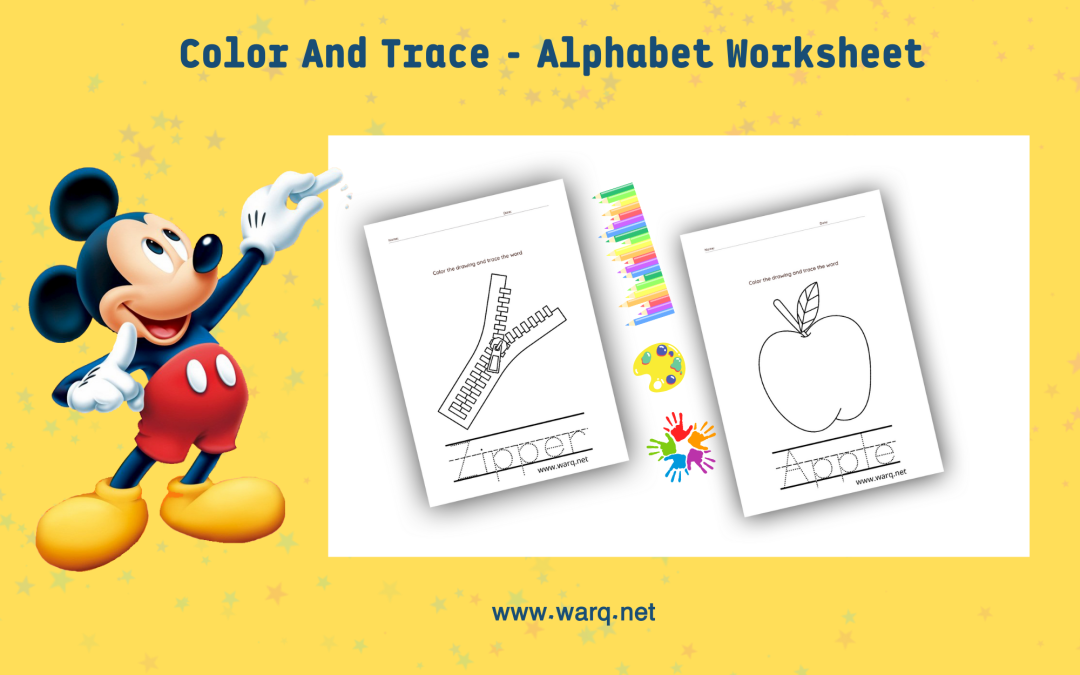 Color And Trace Alphabet Worksheet