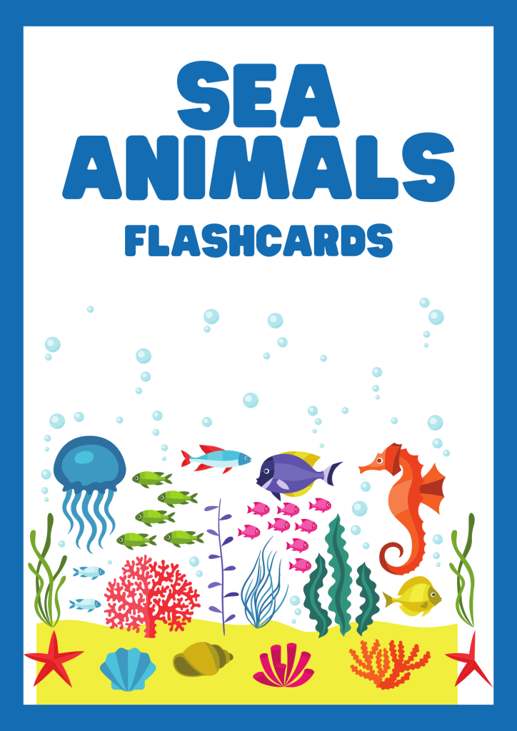 بطاقات تعليمية الحيوانات البحرية 