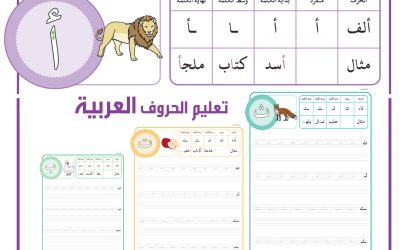 ورق عمل تعليم كتابة الحروف العربية